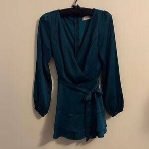 Altar'd State Teal Long Sleeve Romper